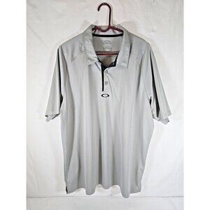 Oakley Hydrolix Polo Shirt Men's Size XXL Light Gray Short Sleeve Golf Sport